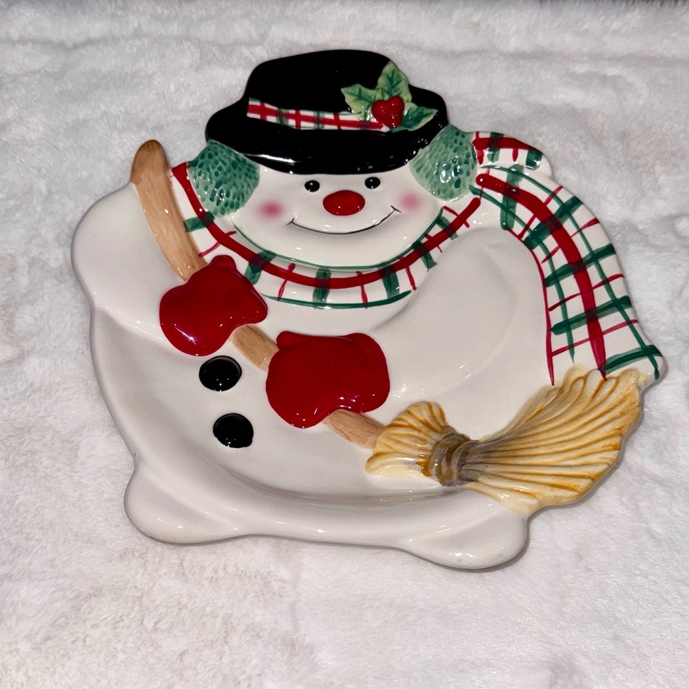 Vintage Fitz & Floyd Snowman Plate